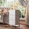 WLIVE Dresser with 3 Drawers, Fabric Nightstand, Cabinet with Wheels,