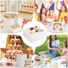 OAMCEG 80 Pack Cupcake Boxes with Window, 6x6x3 Inches White