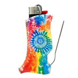 Toker Poker - Bic Lighter Case Multi Tool, Tie Dye Design, All Inclusive Tool for Camping and Other
