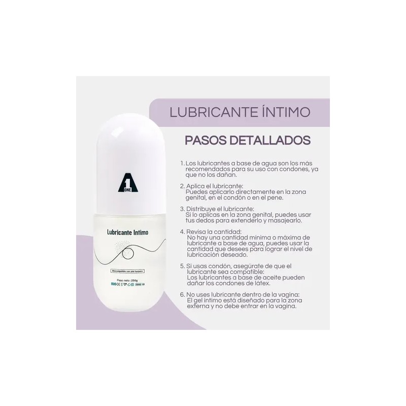 Lubricante Intimo Gel Base Agua Sabor Y Aroma Natural 250ml