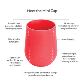 Vaso Entrenador 12 Meses para Bebé ezpz - Mini taza (coral), 100% silicona para niños pequeños, diseñada por un especialista en alimentación pediátrica, más de 12 meses
