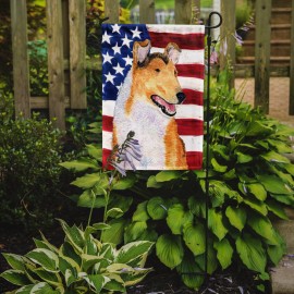 USA American Flag with Collie Smooth Flag Garden Size SS4226GF