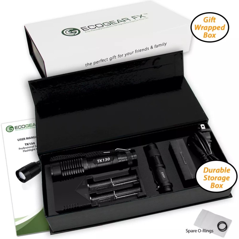 EcoGear FX High Lumen LED Flashlight for Camping Emergency w/