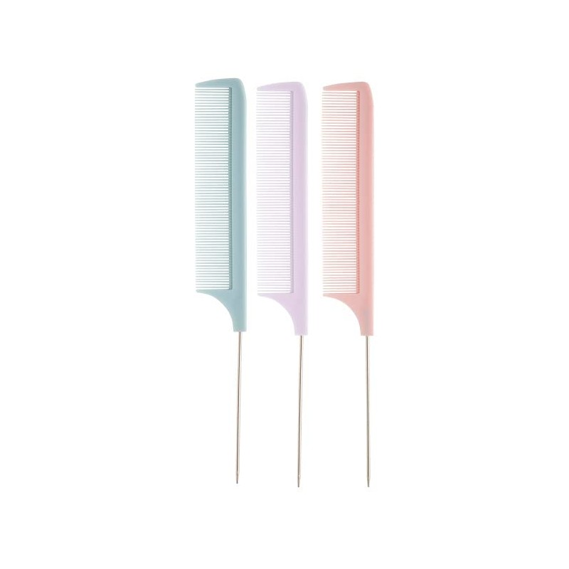 Diane 8" Pin Tail Combs, 12-pack, Assorted Colors, D4103