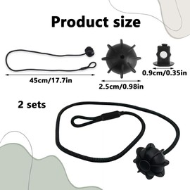 LEIBOCHAO Pack of 2 Car Boot Retaining Strap Black Car Rear Shelf Strap Replacement Parcel Shelf Band Holder for VW Golf 6 5 4, Mk6, Mk5, GTI R20, Cable Length 50 cm