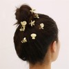 5 PCS Cute Small Imitation Shell Pearl Hair Clip,Gold Pearl