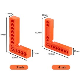 8 x 90 Degree Positioning Angle, L-Type Corner Clamp, Woodworking, Woodworking Tool for Picture Frame, Right Angle Clamps, 90 Degree Corner Clamp Frame, for Picture Frame Drawers (3 inches / 4 inches)