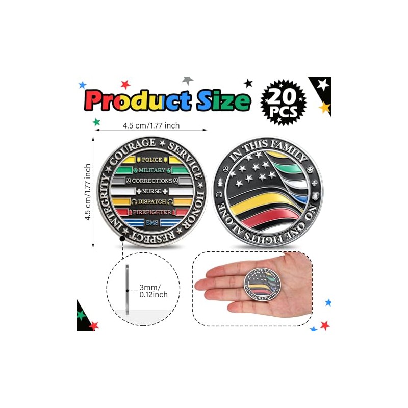 WinnerWhy 20 Pcs No One Fights Alone Challenge Coin First