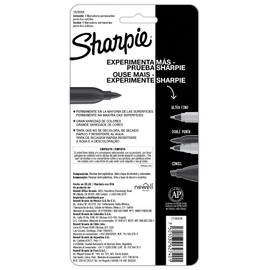 Sharpie 1825090 Marcador Permanente Punto Fino, 4 Colores Surtidos