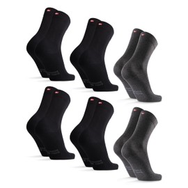 DANISH ENDURANCE Organic Cotton Socks, Black Socks, Mens Socks, Cotton Socks for Women, Unisex, 3 or 6 Pack, Multicolour, 9-12
