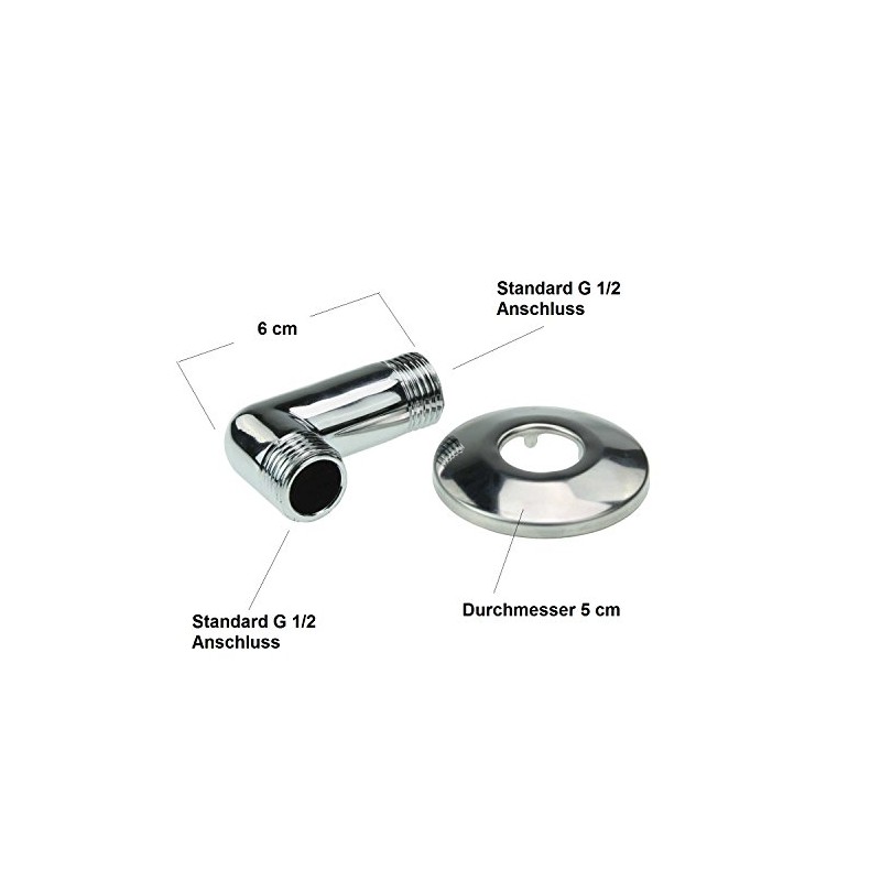 Sanixa GO1315 Wall Connection Elbow Chrome-Plated Brass Connection Shower Hose
