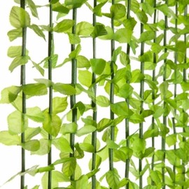 FlavorThings Tropical Flower Curtain Fabulush Fabric Flowers Beaded Bamboo Curtain or Doorway Room Divider Party Wedding Kids Bedroom Decorations- Green Leaves with Green Beads