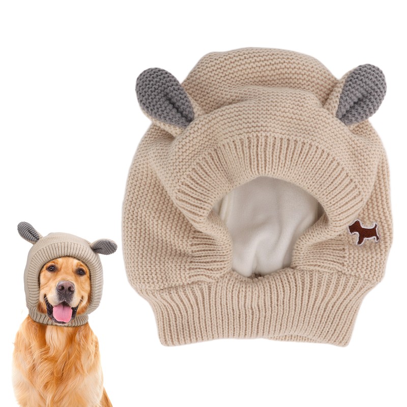 Knitted Rabbits Ear Pet Hat Noise Protection Warm Dog Grooming