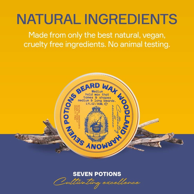 Seven Potions Beard Wax for Men — Medium Hold Styling