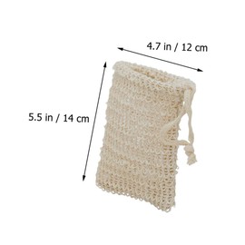 Gatuida 5pcs Cotton Linen Bathing Soap Bags Exfoliating Mesh Soap Pouches with Drawstring Skin Care for Clean and Rich Bubbles