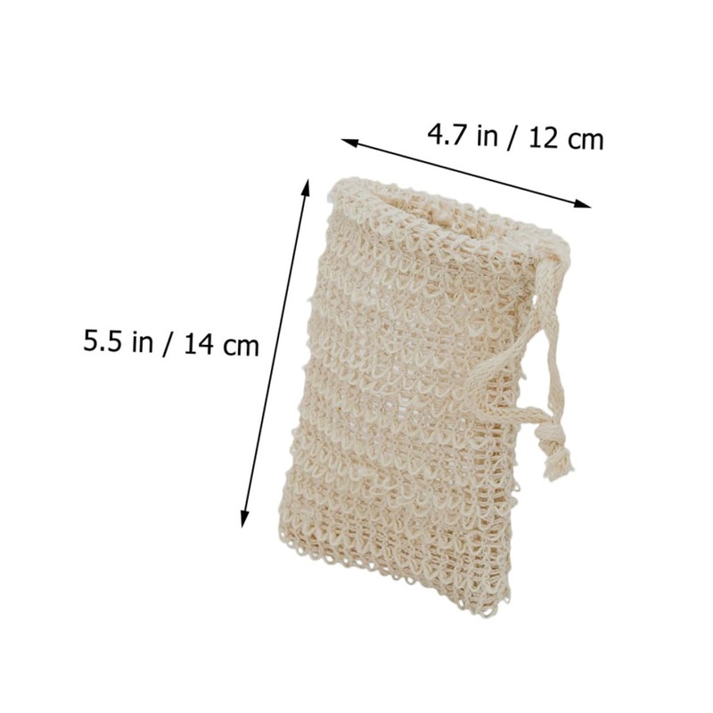 Gatuida 5pcs Cotton Linen Bathing Soap Bags Exfoliating Mesh Soap