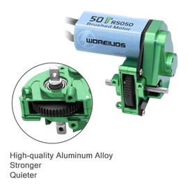 WOAEIUOS RC Motor 050 50T Brushed Motor with Aluminum Alloy Transmission Gearbox for Axial SCX24 AXI00002 AXI00001 AXI90081 AXI00006 AXI00005 1/24 RC Crawler Upgrade Parts (Assembled)