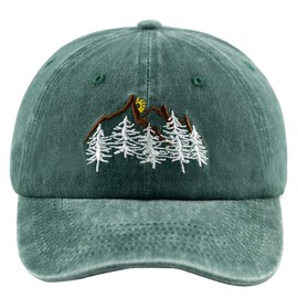 Embroidery Mountain Hat Pine Trees Cap Mountaineering Outdoor Cap Pine and Sunrise Baseball Hat Unisex Dad Hats Hip Hop Caps,Green
