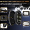4Pods Pure White LED Rock Lights Kit with Switch Wiring