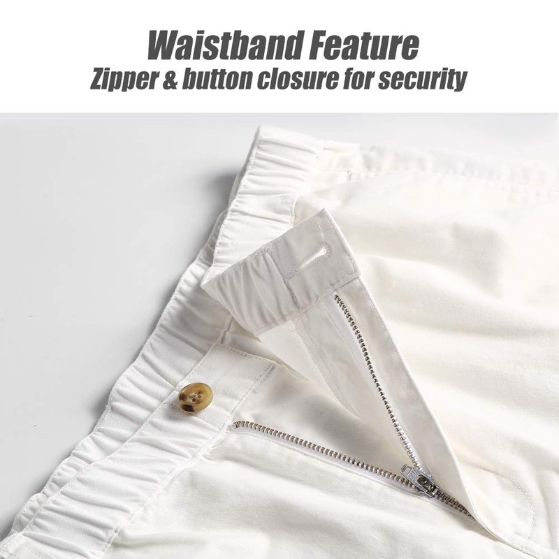 maamgic Men's Classic-fit 5.5" Cotton Casual Shorts Elastic Waistband with