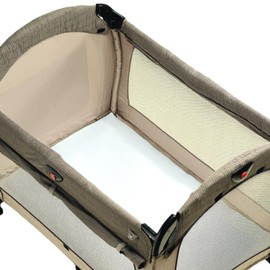 Playette Bamboo Travel Cot Fitted Sheet, White, Machine Washable (73x105x10cm)