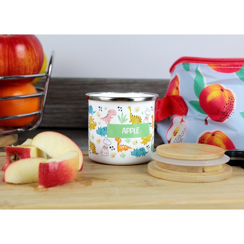 Purely Home Kids Mini Snack Pot – Lunchtime Dinosaurs Apple