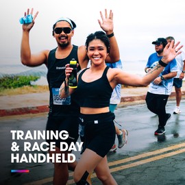 HydraPak Tempo Pro 400ml - Handheld Running Squeeze Bottle for Training and Race Day Hydration with Removable Strap (400ml/13oz) - Black