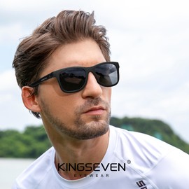 KINGSEVEN Fashion Polarized Sunglasses for Men Women UV400 Protection Ultralight for Cycling Driving Fishing745-D4 (Pink)