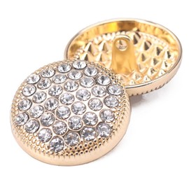 5pcs Round Metal Rhinestone Buttons - Luxury Fashion Decor for Clothing DIY Sewing Accessories