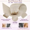 LaaVoo Seamless Hair Extensions Clip in Human Hair Blonde PU