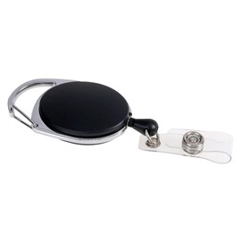 EUROPEL 121284 121284 ID Yo-Yo Carabiner with Loop Clip, Key Fob, for ID Badge Holder, Name Badge and Retractable, Black, 80 cm