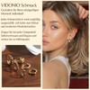 VIDONIO 3 Pairs of Earrings 925 Silver for Women, 14K