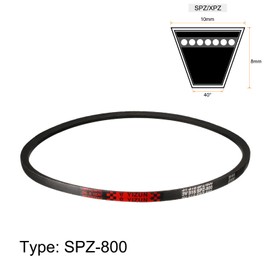sourcing map SPZ-800 Drive V-Belt Industrial Power Rubber Transmission Belt 800mm Pitch Girth 10mm Width 8mm Height