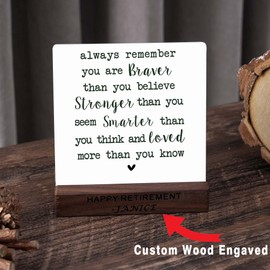 jupikafu May You Be Proud of The Work Difference Make Stand Wood Sign Plaque, Employee Thank you Appreciation Gift ,Retirement Gift For Coworker Women Men,Inspirational Quotes Office Desk Decor (A14)