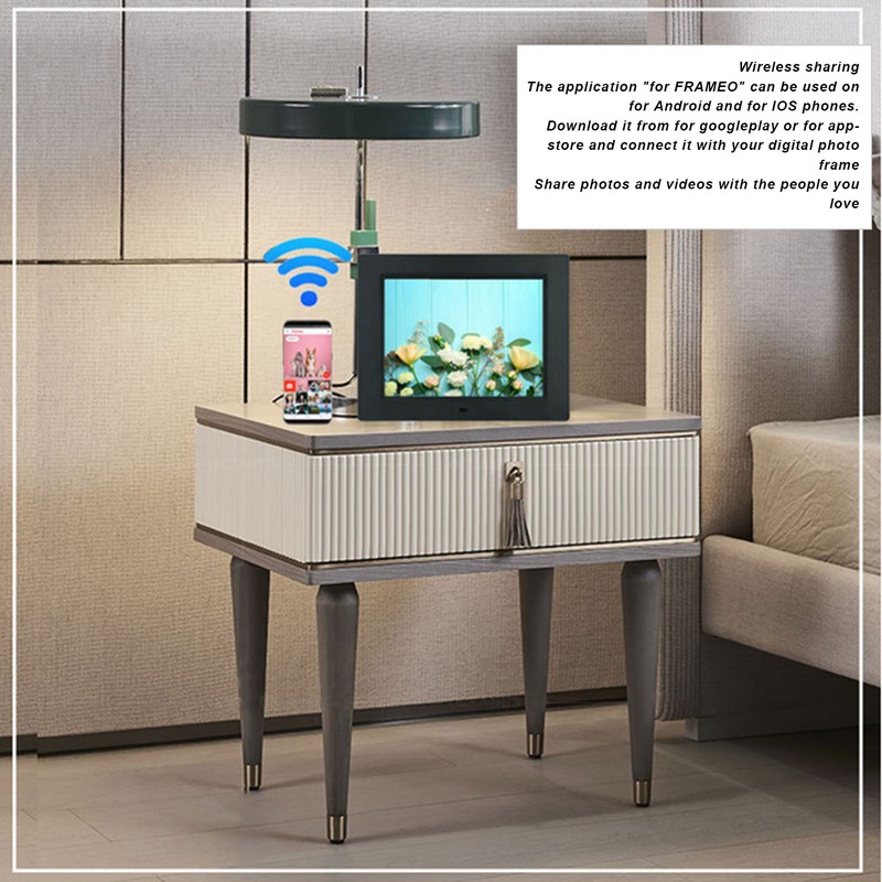 WiFi Digital Photo Frame Multifunction Auto Rotate 16GB Memory Touch