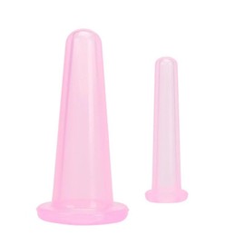 Zenarao 2Pcs Pink Facial Cupping Set Silicone Massage Cups Vacuum Cupping Cups for Face and Eye Cupping Massage Cups Facial Cupping Sets Facial Care, Anti Aging Beauty Tool