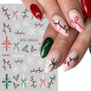 6Pcs Christmas Nail Art Stickers - 3D French Elk Self-Adhesive