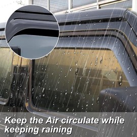ZXMOTO Rain Guards Side Window Visor Vent Outside Mount, 4PCS Fits for Jeep Wrangler JL 2018 2019 2020 2021 2022 2023 2024 2025 4 Door