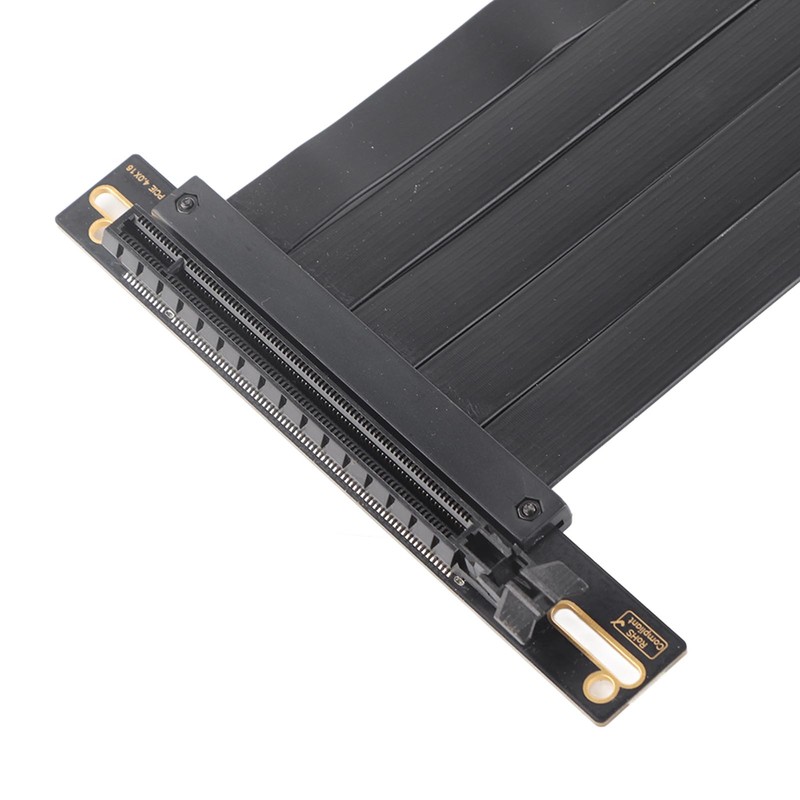 PCIE 4.0 X16 Extender Right Angle 64GB/s Shielded Plug and