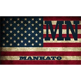 3"x5" Magnet | Mankato MN Minnesota Blue Earth County Vintage US Flag Magnetic Decal for Cars, Trucks, Fridge, Locker, Toolbox Lunchbox
