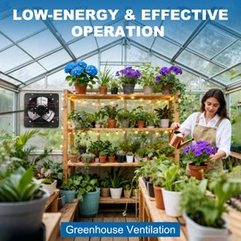 Calfca Shutter Exhaust Fan, 10" Wall Mounted Exhaust Fan with Automatic Shutter Variable and Speed Controller, 850CFM 1700 RPM High Speed Low Noise, for Garages And Shops Greenhouse Attic Ventilation