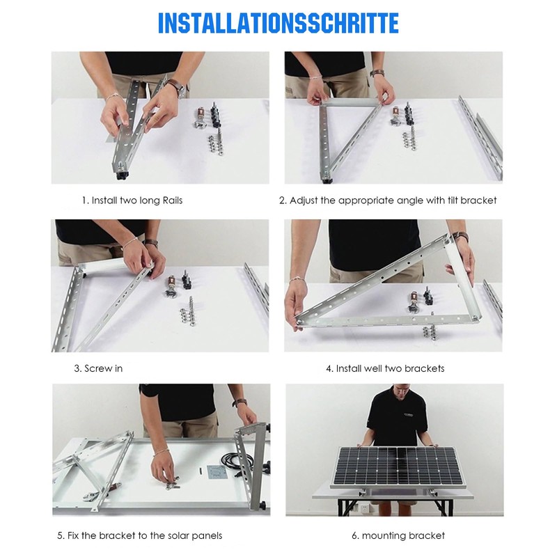 Solar Panel Mount Brackets, 2 Sets 45 inch Adjustable with
