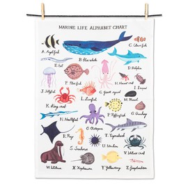 Abbott Collection Home Marine Life Alphabet Tea Towel