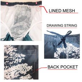 Mens Swim Trunks Pentagram with Demon Baphomet Satanic Goat Quick Dry Beach Shorts with Pockets