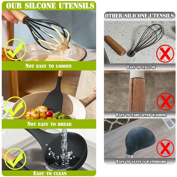Umite Chef Umite Chef 36pcs Silicone Kitchen Cooking Utensils with