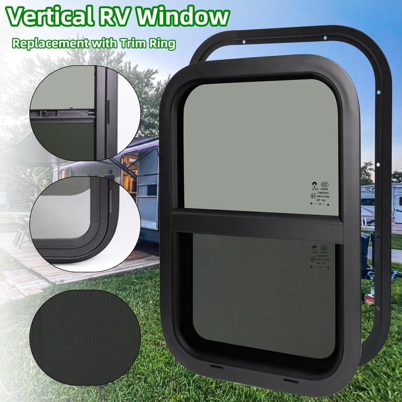 NOVINO RV Windows for Cargo Trailer, 15" W x 22"