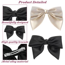 Eniyou Women's Hair Bow, Hair Bow, Hair Clip, Hair Clip with Bow, Hair Bow, Black Bows for Hair, Hair Bows, Women's Bows for Hair, Pack of 2