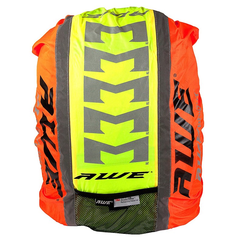 AWE® AWEBright™ High Viz Waterproof Rucksack Backpack Cover Neon Yellow/Orange