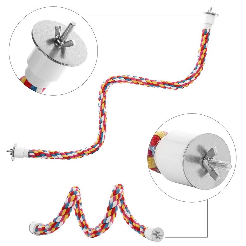 Jusney Bird Rope Perches,Parrot Toys 21 inches Rope Bungee Bird