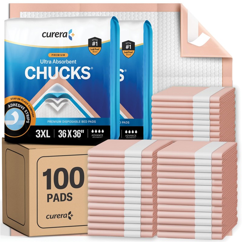 Chucks Premium Disposable Underpads 36”x36” [100-Count] Ultra Absorbent Chux Incontinence